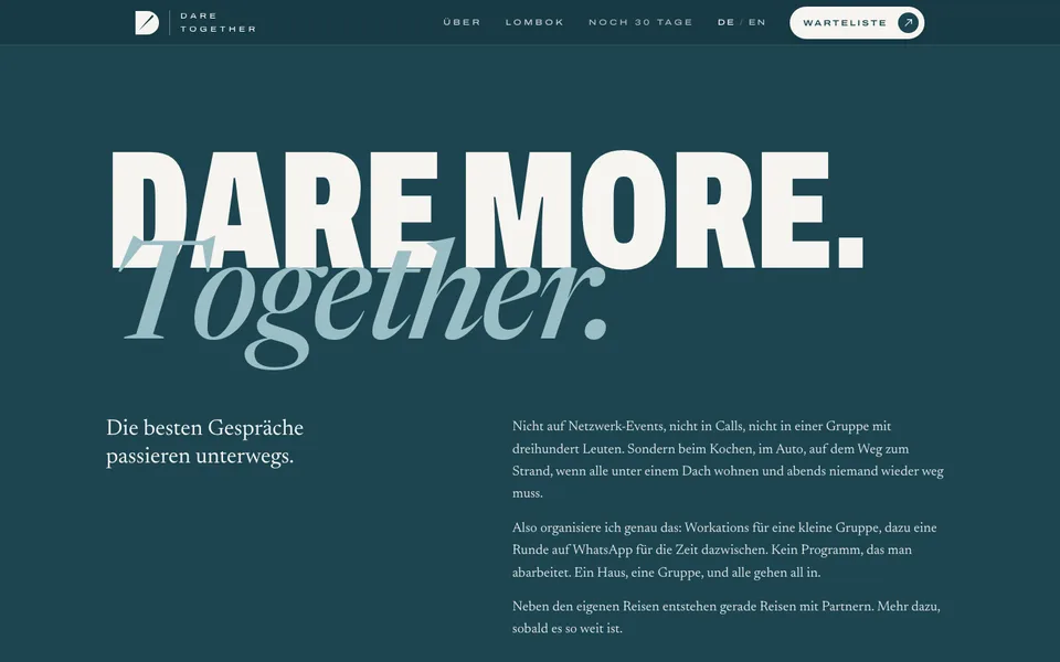Über-Seite von Dare Together