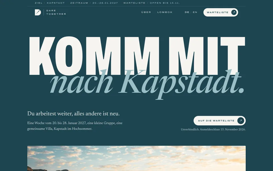 Startseite von Dare Together