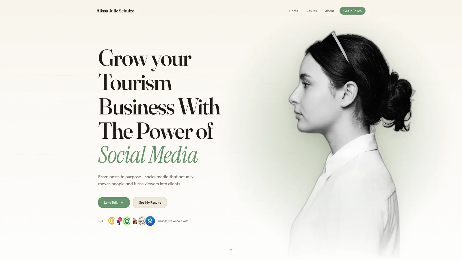 Startseite der Website von Alissa Schulze