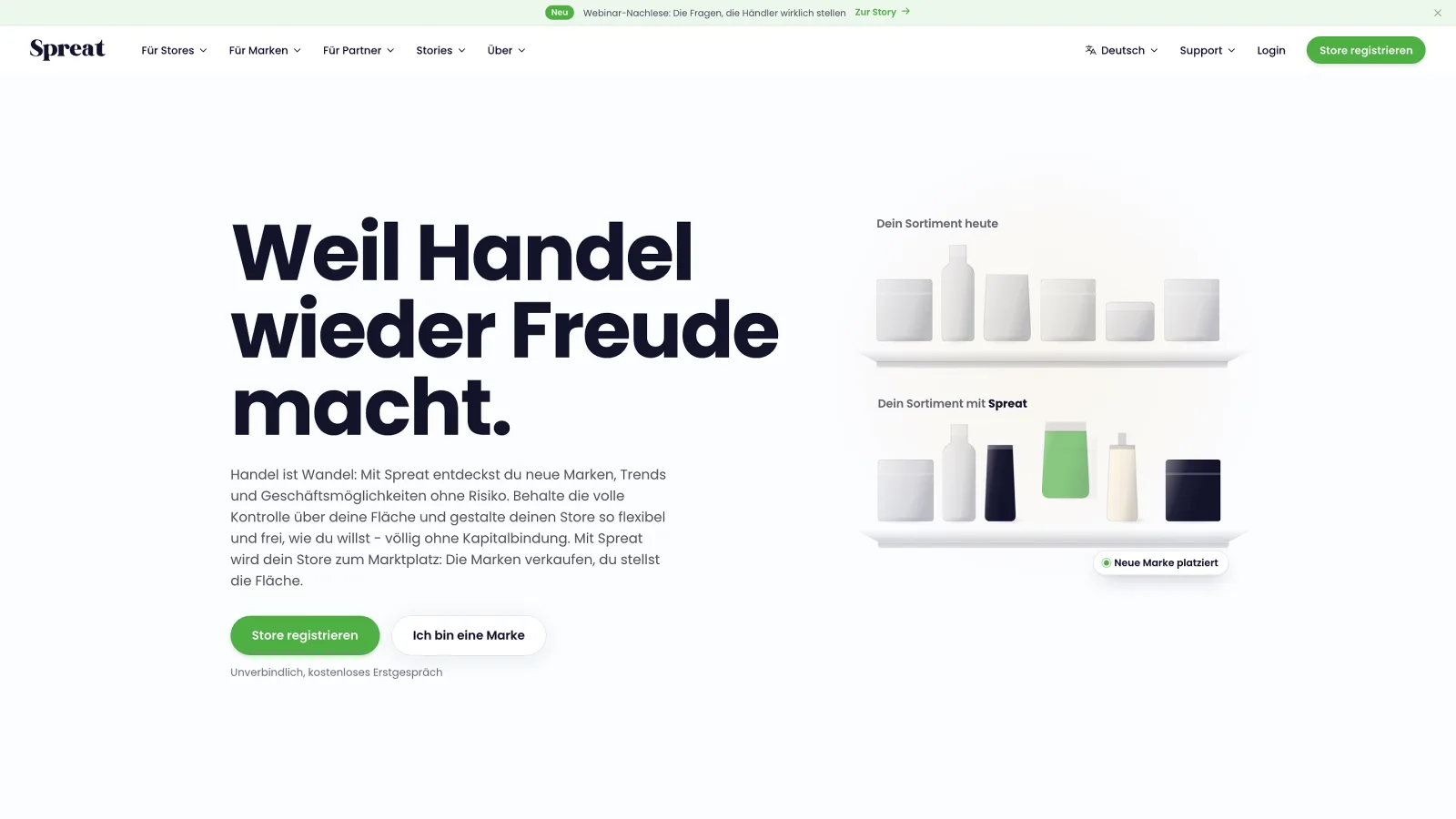 Startseite von spreat.com