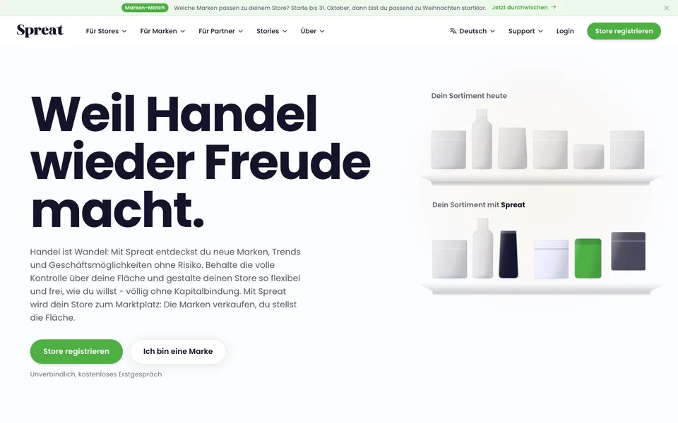 Startseite von spreat.com